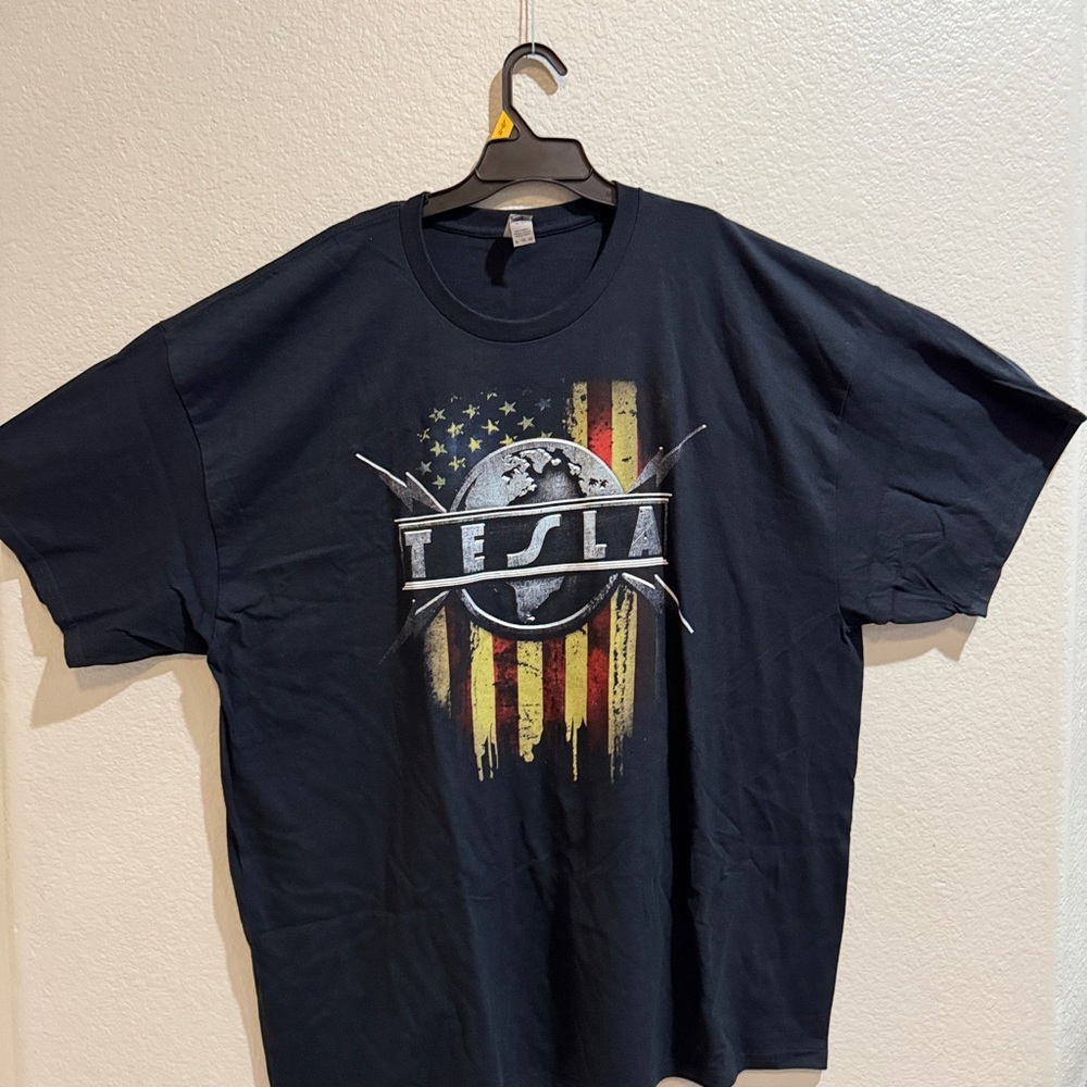 Tesla Band  Men's Black Graphic Tee Concert Tour 3XL